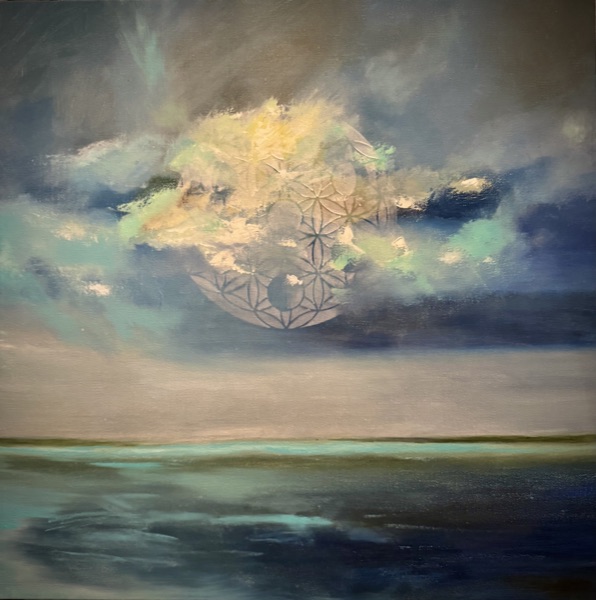 Lunar Flower of Life, oil painting by Jane Stark.