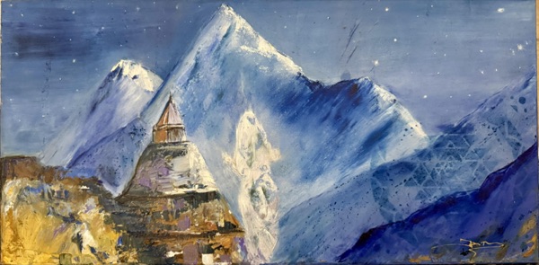 Lu-blue, oil painting by Jane Stark.